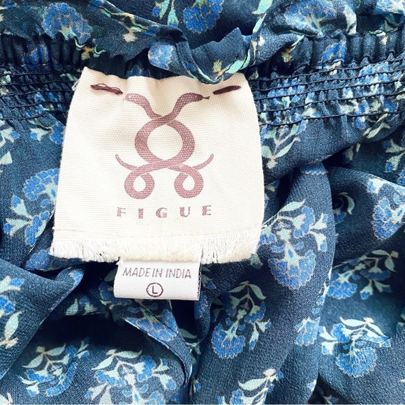 FIGUE 100% silk off shoulder Pom Pom blouse - Picture 8 of 12